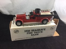 1991 ERTL Diecast 1926 Seagrave Fire Truck Bank 1/30 Scale