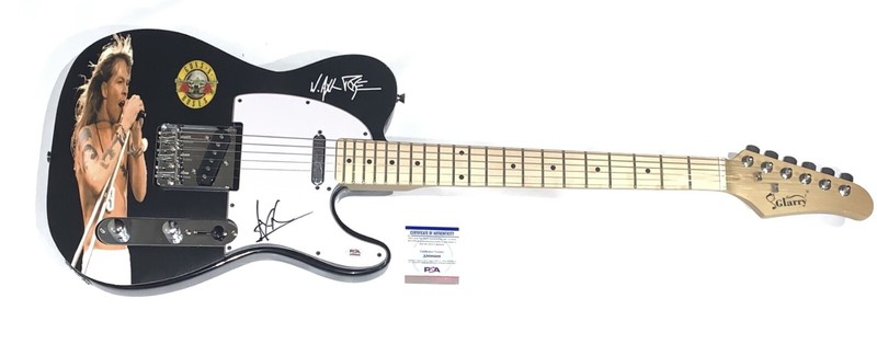 AXL ROSE SIGNED CUSTOM ELECTRIC GUITAR GUNS N' ROSES LEGEND PSA COA