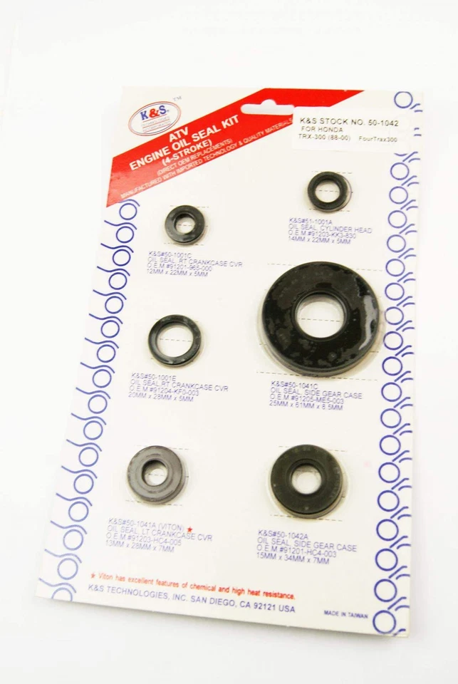 JUEGO DE JUNTAS DE ACEITE K&S TELOGIES 88-00 TRX300 Foto 2 de 3