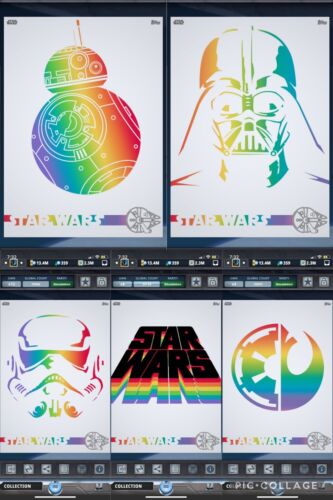 Topps Star Wars Digital Card Trader White 5 Card Rainbow Celebration Insert Set - Picture 1 of 1