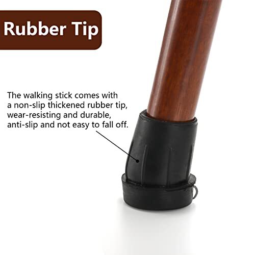 2 Pack Wooden Walking Canes for Men and Women, 36 Inch Natural Wood