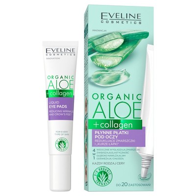 5903416004738 Eveline Cosmetics Organic Aloe + Collagen płynne płatki pod oczy r