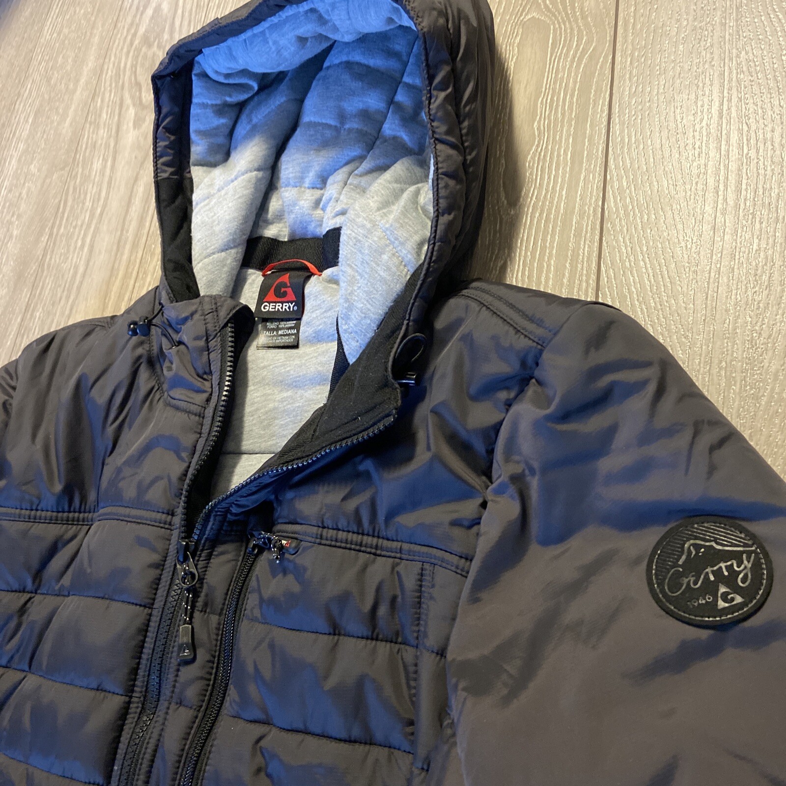 GERRY mens Lined puffer jacket hooded zip parka warm … Gem