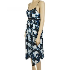 SIMPLY VERA WANG Women's SMALL Empire Waist FLORAL Asymmetrical Hem DRESS Drape