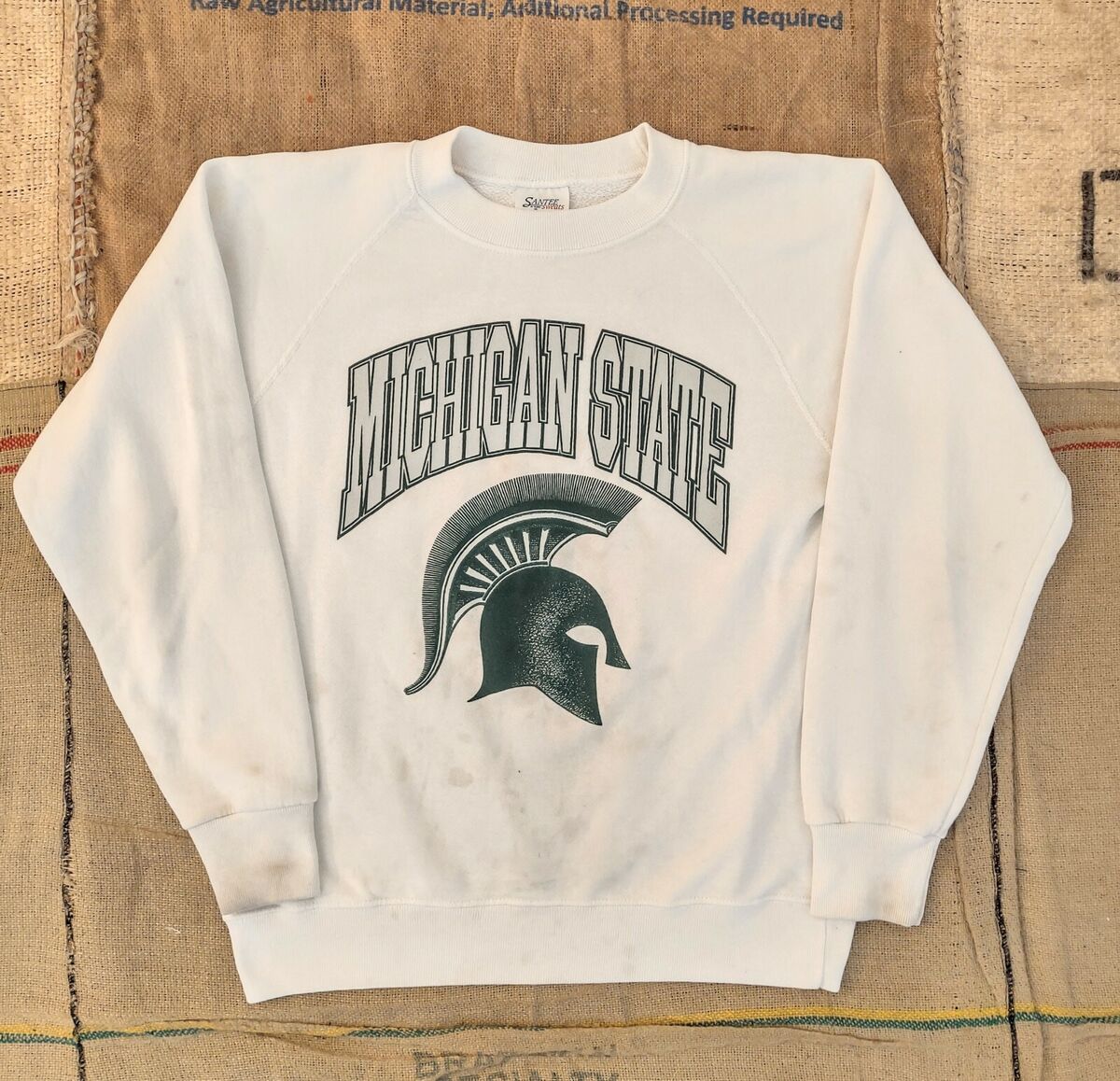 VTG 90s Santee Sweats MICHIGAN STATE University White VTG 90s Santee Sweats MICHIGAN STATE University White