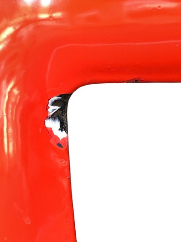 24" Tall Vintage Bright Red Porcelain Enamel Metal Sign Letter Capital E - Picture 6 of 14