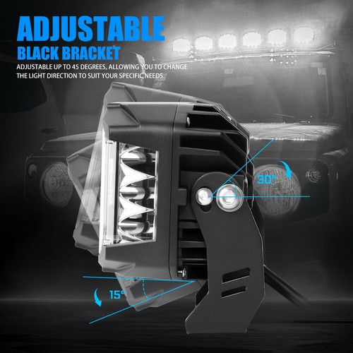 2 PIEZAS 5" 300W LED Luz de Trabajo 270° Punto de Inundación Vainas de Niebla Tirador Lateral Blanco DRL - Imagen 14 de 19
