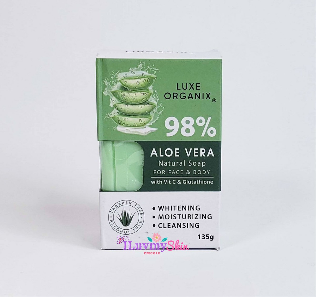 Luxe Organix Aloe Vera Natural Soap with Vitamin C and Glutathione 135g