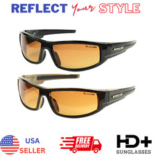 Sport Wrap Hd Night Driving Vision Sunglasses High Definition Black - Brown