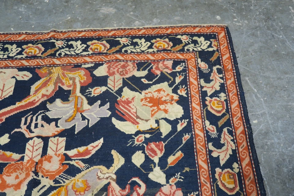 Antique Caucasian Russian Karabagh Hand Knotted Wool Rug Fragment 3'9 x 4'9 - Image 4 of 4