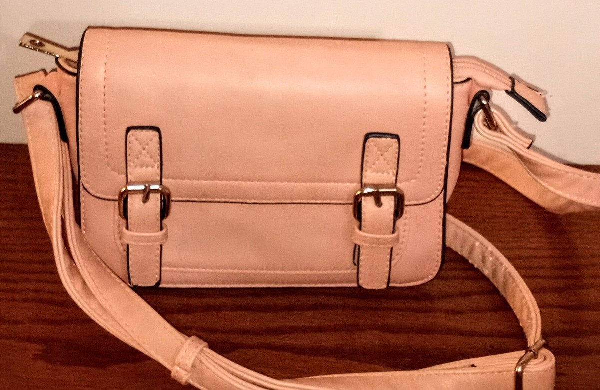 Authentic OKPTA Purse Polyester Leather Peach Handbag Crossbody