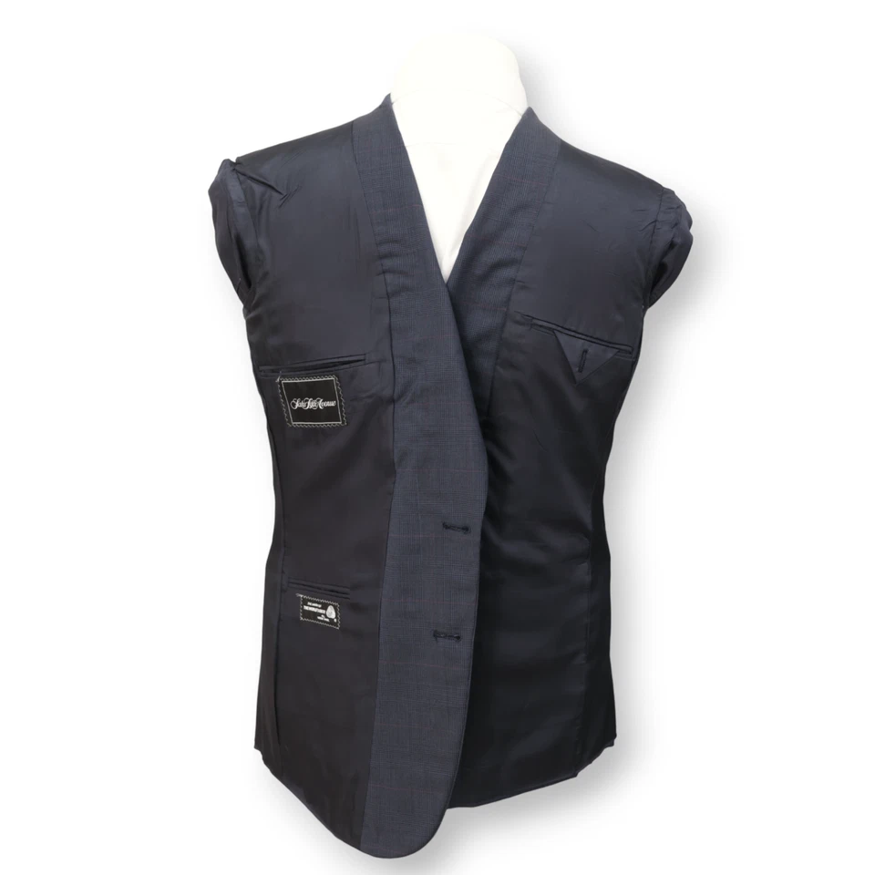 SAKS пятой авеню мужской синий клетку шерсти США спортивное пальто костюм куртка blazer 42 R - Изображение 4 из 4