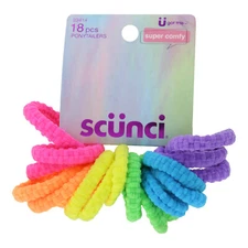 Scunci U Got Tis Super Comfy Soft Ponytailers, Assorted Colors, 18-Pieces