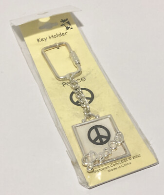 New NOS Peace Picture Peace Sign Tile Key Chain Keychain Key Holder