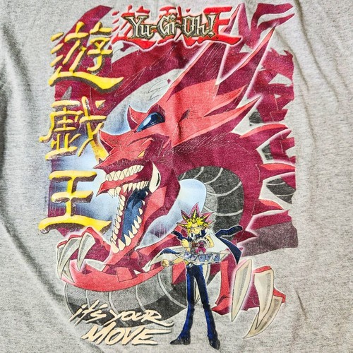 1996 Yugioh Kazuki Boys Youth Kids Sz M Short Sleeve T Shirt Gray Anime Game Vtg - Picture 4 of 8