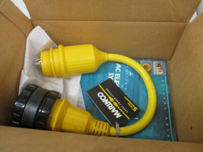 Marinco 30A 125V Locking Connector to 20A 125V Locking Plug with Sealing Collar