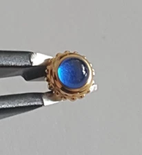 Cartier Gold Plated Crown With Blue Cabochon Stone