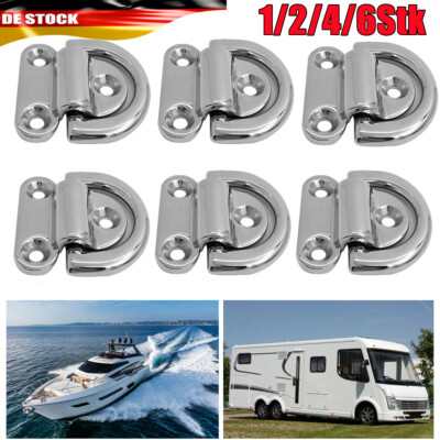 1-6Stk Folding Pad Eye Cleat 316 Marine Grade Edelstahl für Marine Trucks DE.
