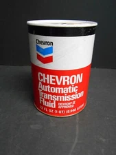 CHEVRON Automatic Transmission Fluid Metal Quart Oil Can Bank