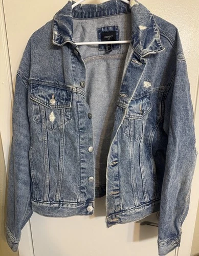 Forever 21 Mens Jean Jacket Fear The Youth Size S video thumbnail
