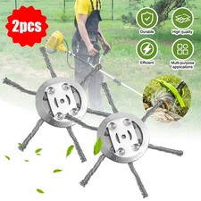 2x 6" Grass Strimmer Head Trimmer Brush Steel Wire Wheel Weed Cutter Garden Lawn