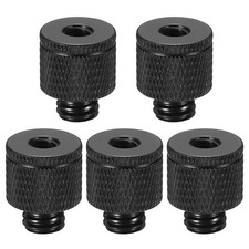Tripod Screw Adapter Camera Screw Mount M6 Female to 3/8" Male Black 5Pcs