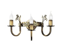 Wandleuchte Metall 3-Flammig In Messing E14 Rustikal Wandlampe Wohnzimmer Flur