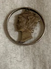 Mercury Dime - cutout 90% silver coin