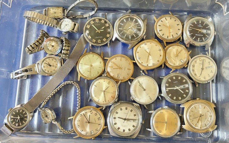 Vintage Timex Watch Lot Untested Parts Repair (Marlin, Electric, Dynabeat)