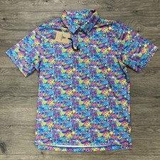 Chubbies Polo Shirt Size Medium Mens Multicolor Performance 2.0 Tropical Bunch