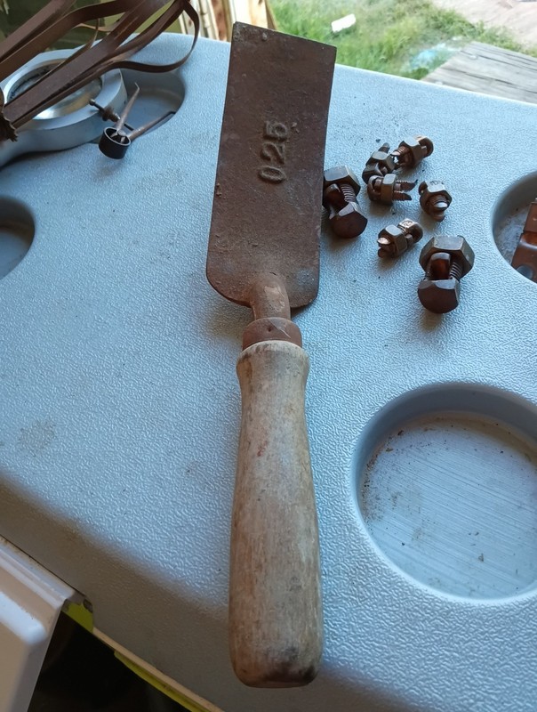 Antique 1930s mason curved brick seam groove striking finishing smoothing trowel
