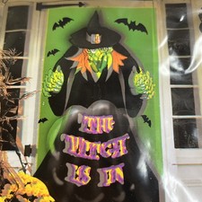Halloween Door Cover The Witch Is In 30 in x 72 in Holiday Decor