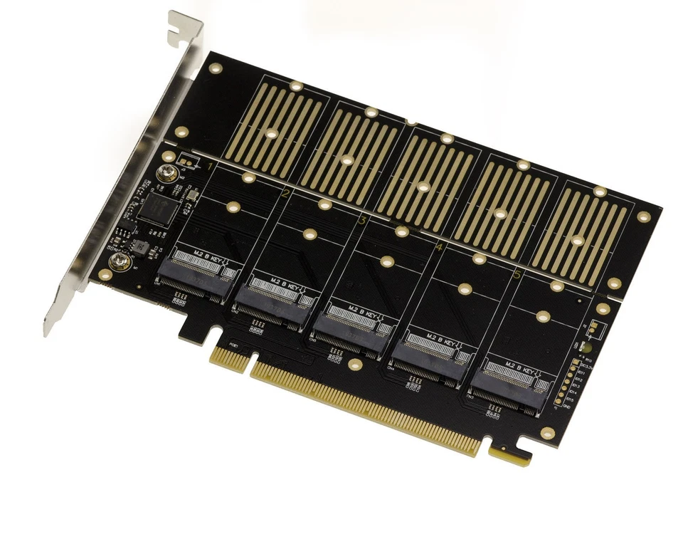 Controller Card Pcie 3.1 16x 5X SSD M2 ( M.2 Ngff B Key Or B+M Key SATA) - Image 2 of 2