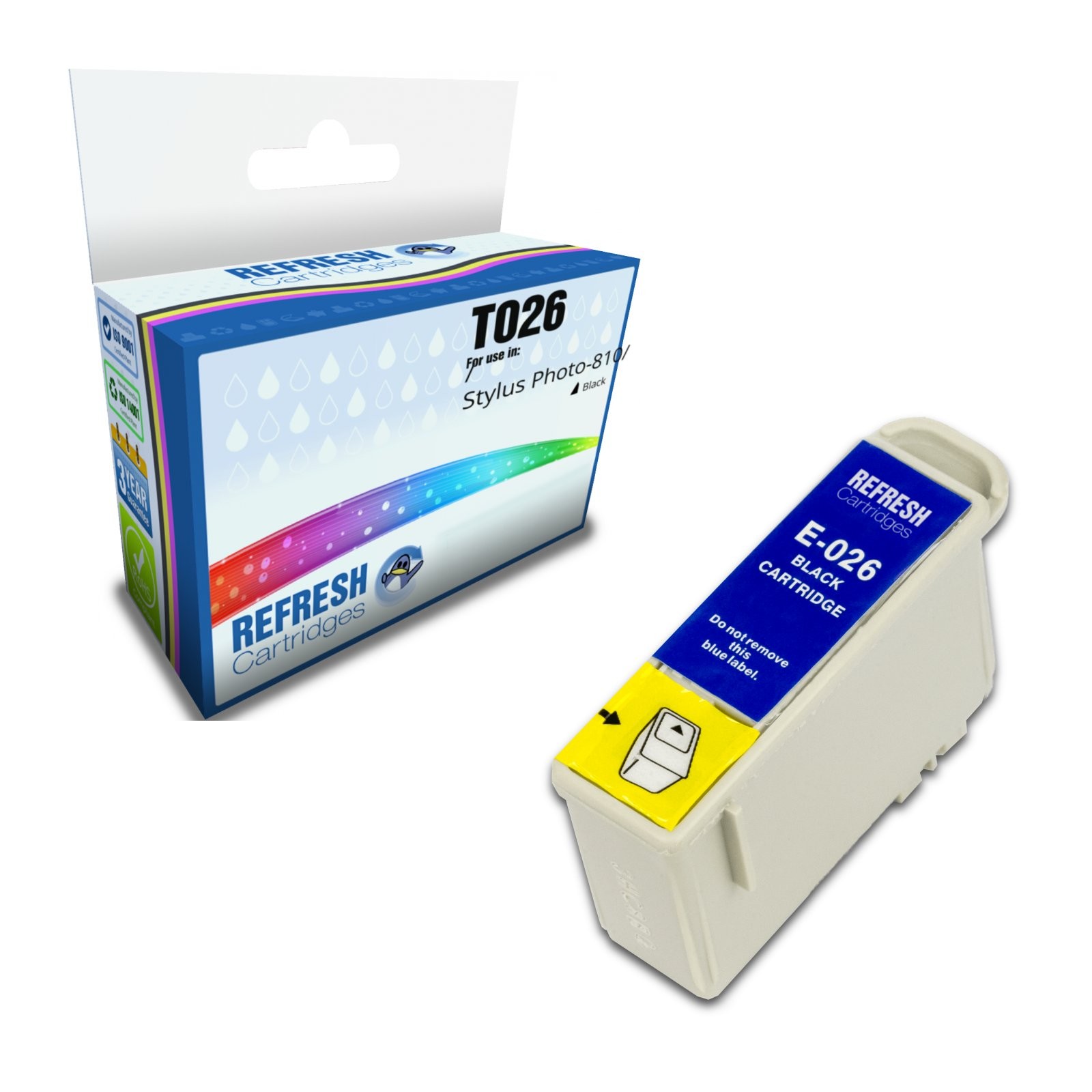 Refresh Cartridges Black T026 Ink Compatible With Epson Printers