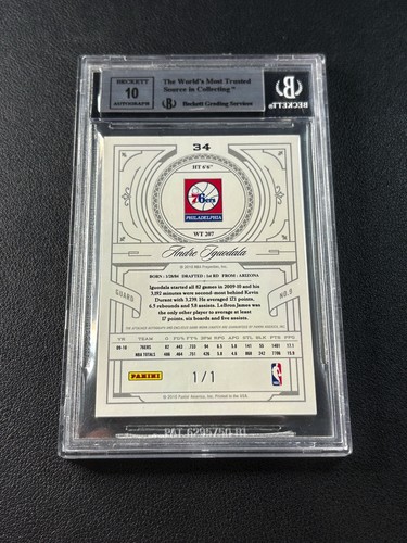 ANDRE IGUODALA BGS 9 2009 NATIONAL TREASURES NBA TEAM LOGO PATCH AUTO 1/1  - Picture 2 of 2