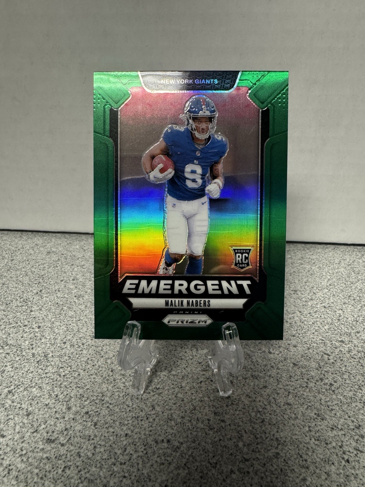 2024 Panini Prizm - Emergent Malik Nabers #6 Green Holo Prizm (RC)