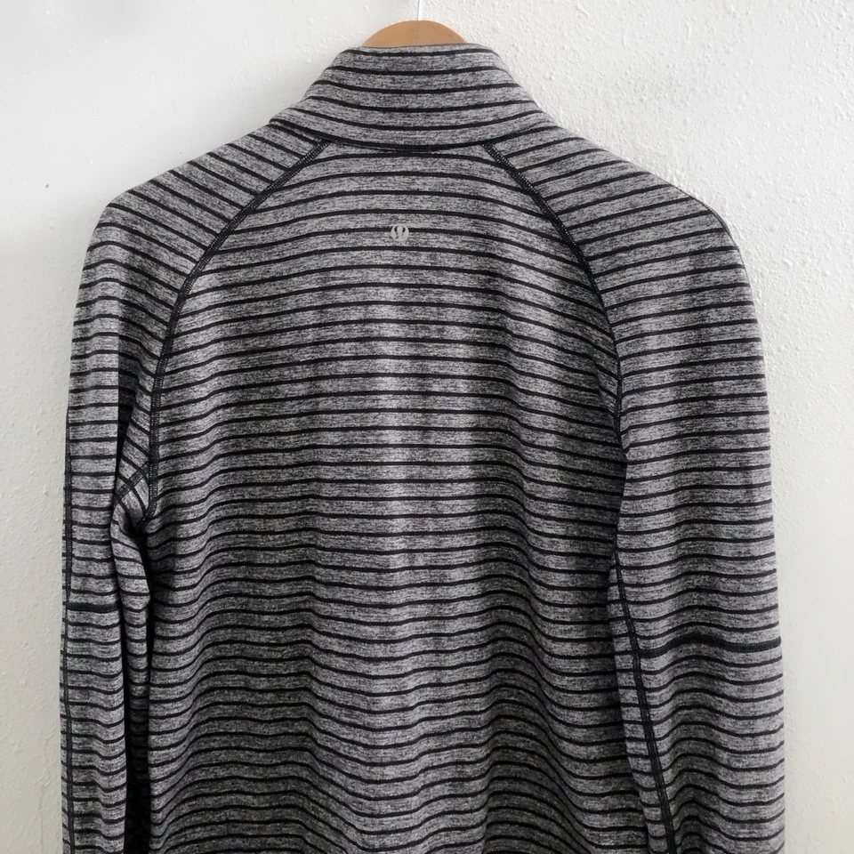 LULULEMON Sweat Session 1/2 Cremallera Cuervo Rayas Negro Sin Talla Etiqueta Cuadros Medida Foto 3 de 4