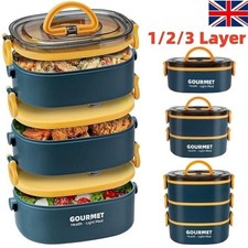 1/2/3 Layer Bento Box Adult Lunch Box Food Container BPA Free Storage Boxes UK