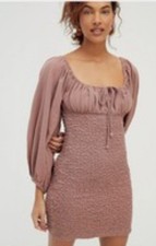 Free People Dress Jade Mini Dress In Mauve Size Small.