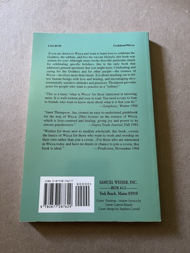 OF WITCHES by Janet Thompson 1993 Weiser trade paperback WICCAN - Picture 2 of 3