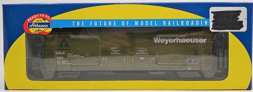 Athearn 91374 escala HO Weyerhauser 50' doble enchufe puerta Boxcar #3024 LN/caja | Condition: Used
