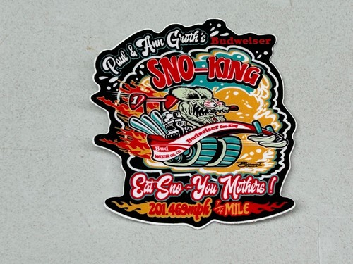 NEW Vintage Budweiser SNO-KING Paul Groth Speed Run Snowmobile T-Shirt LARGE - Picture 5 of 5