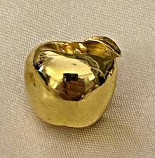 Vintage Gold Tone Apple Hat Scarf Lapel Pin Tie Tack Leo Burnett Teacher Gift
