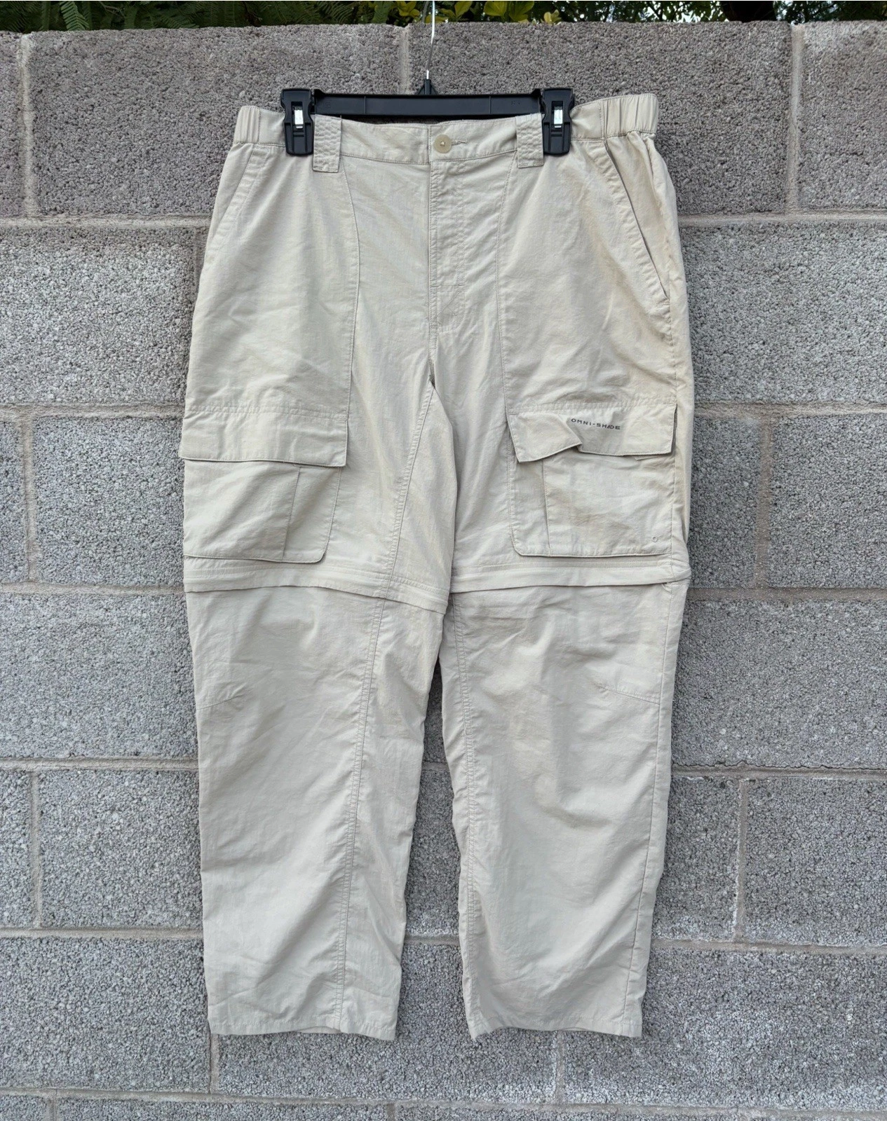 Columbia PFG Omni Shield Pants Khaki Men Blood n’ Guts Convertible Ripstop 36x30