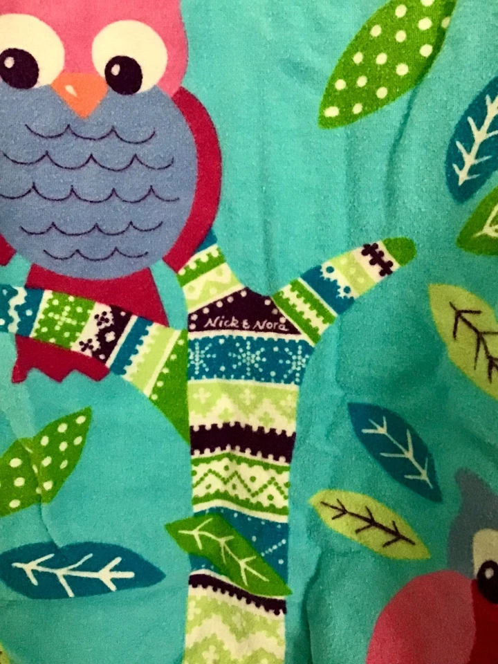 Pijama Nick and Nora Ropa de Dormir Algodón Franela Búho Azul 2 piezas. Juego Talla M  Foto 4 de 4