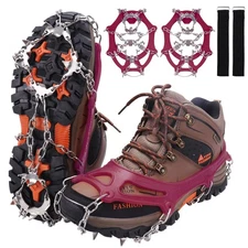 WIN.MAX 19-Spike Crampons Ice Snow Grips for Shoes & Boots - Traction Cleats