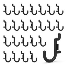 Pegboard Plastic Hooks Designed for 1/4" Metal Pegboard Panel Black 100PC