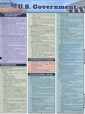 US Government (Quickstudy: Academic) - Pamphlet By BarCharts, Inc - VERY GOOD