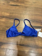 Dippin Daisys Women's Blue Swim Zen Top Size S Front Knot Bikini Top NWT