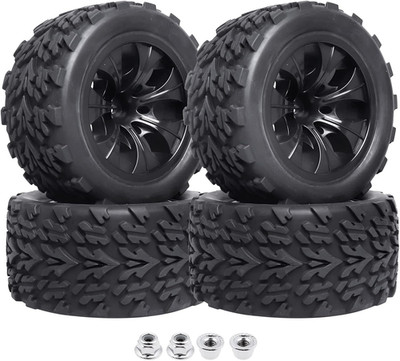 12Mm Hex 1/10 RC Truck Wheels and Tires for Traxxas Rustler 2Wd 4X4 VXL Redcat V